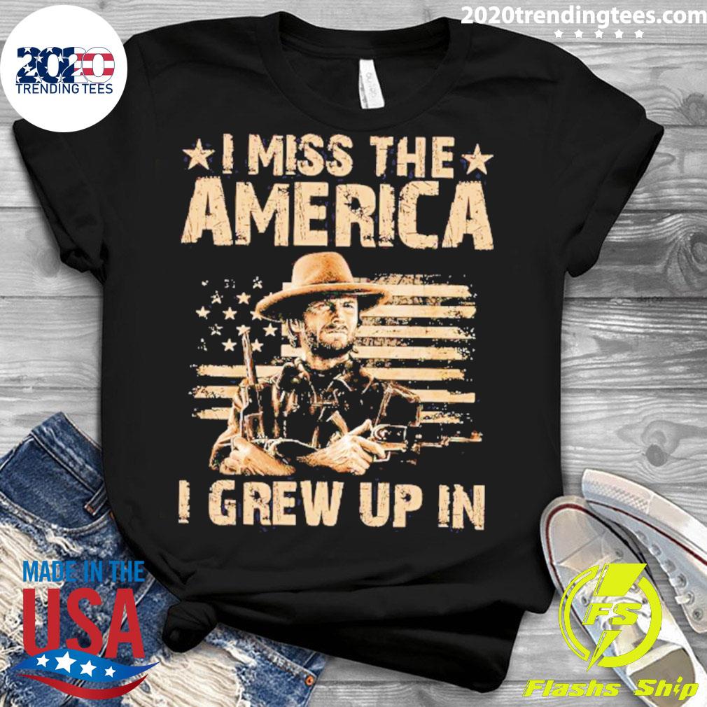 Official young Clint Eastwood I Miss The America Grew - Adult & Kids T-Shirts, Sweatshirts & Hoodies apparel design preview 3