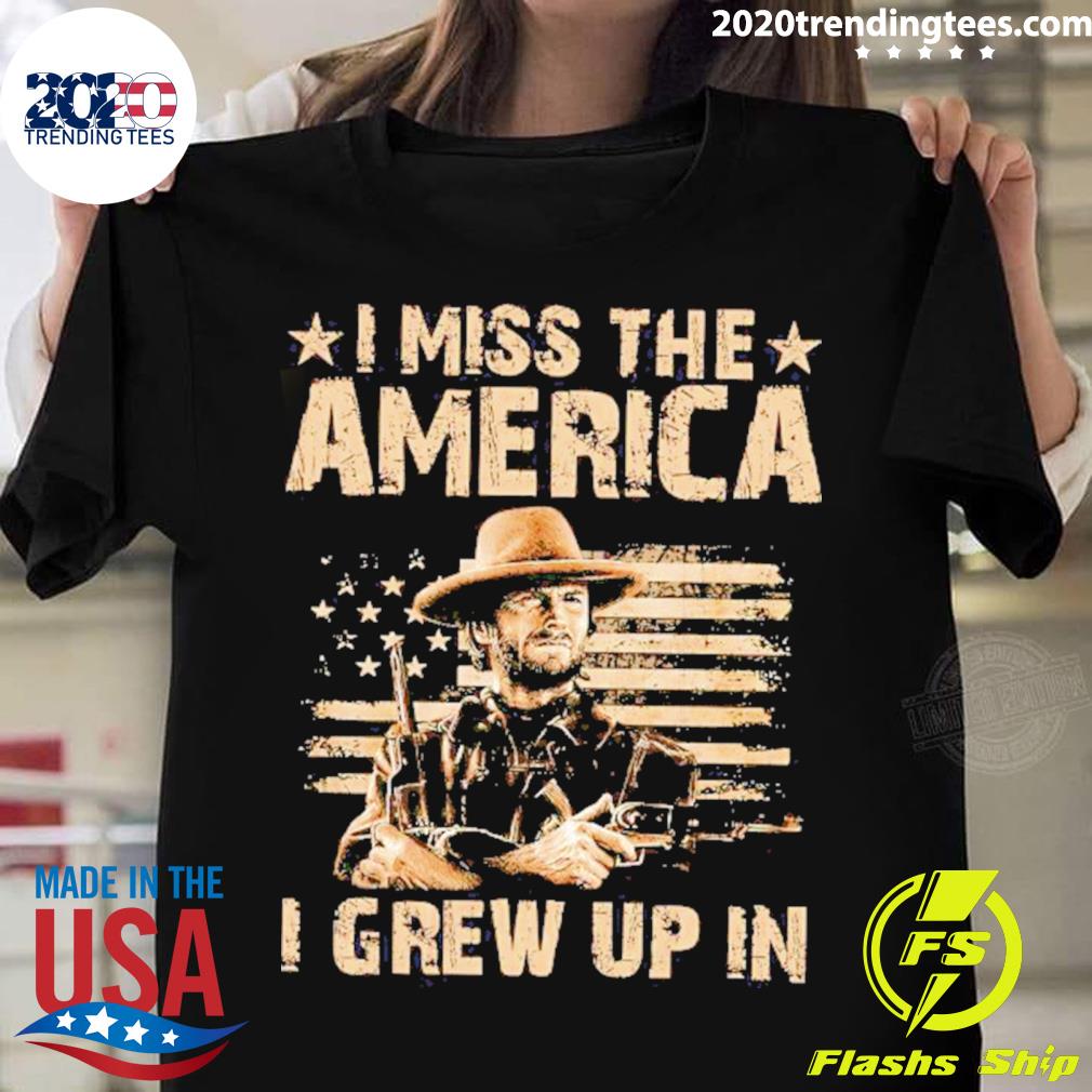Official young Clint Eastwood I Miss The America Grew - Adult & Kids T-Shirts, Sweatshirts & Hoodies apparel design preview 1