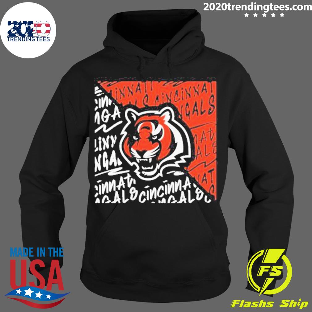 Official youth Cincinnati Bengals Black Divide 2023 - Adult & Kids T-Shirts, Sweatshirts & Hoodies apparel design preview 2