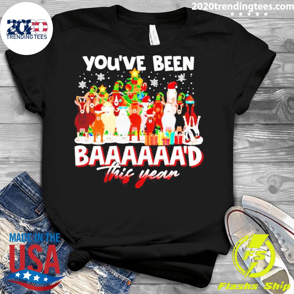 Official you've Been Baaaad This Year Christmas Goat - Adult & Kids T-Shirts, Sweatshirts & Hoodies apparel design preview 3