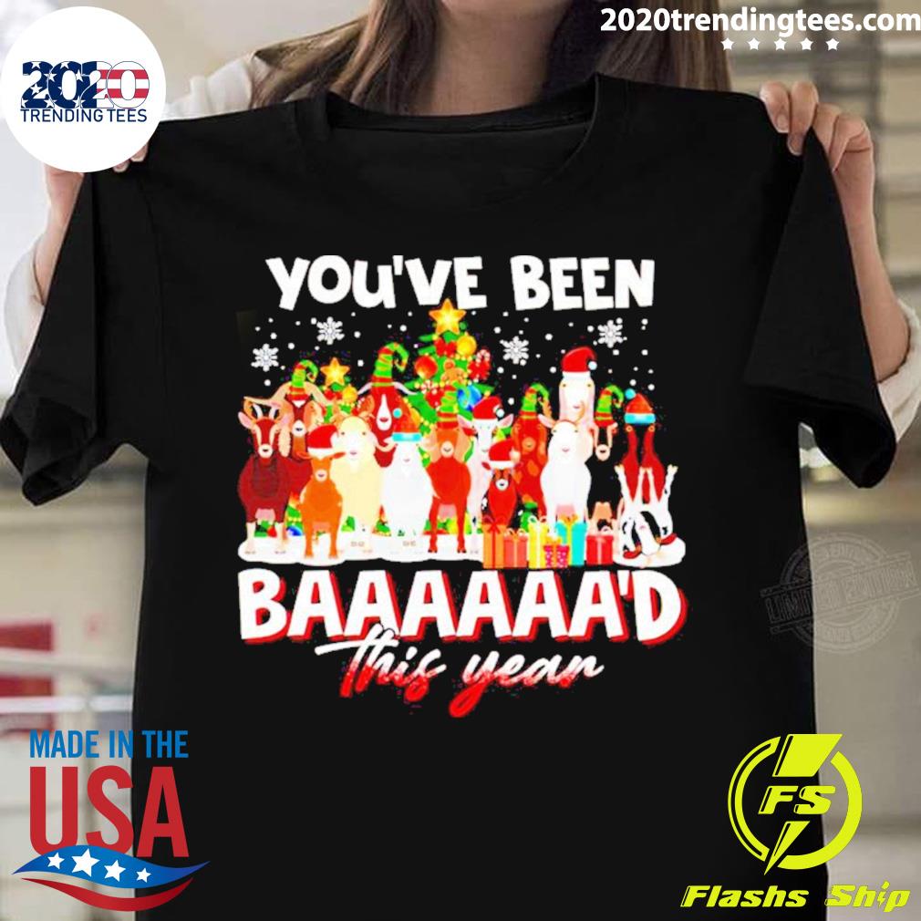 Official you've Been Baaaad This Year Christmas Goat - Adult & Kids T-Shirts, Sweatshirts & Hoodies apparel design preview 1