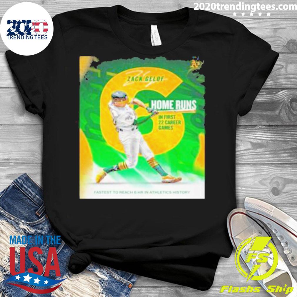 Official zack Gelof Fastest To Reach 6 Home Runs In - Adult & Kids T-Shirts, Sweatshirts & Hoodies apparel design preview 3
