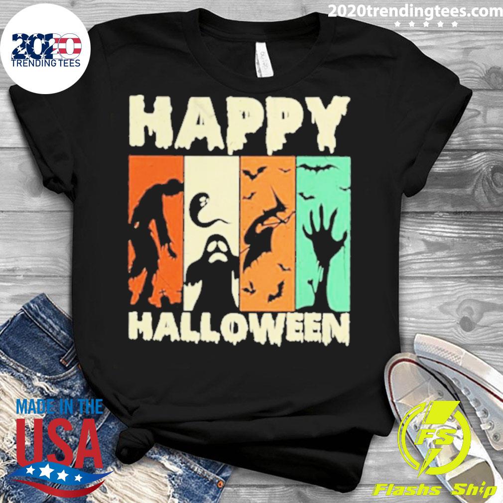 Official zombie Ghost Bat Happy Halloween - Adult & Kids T-Shirts, Sweatshirts & Hoodies apparel design preview 3
