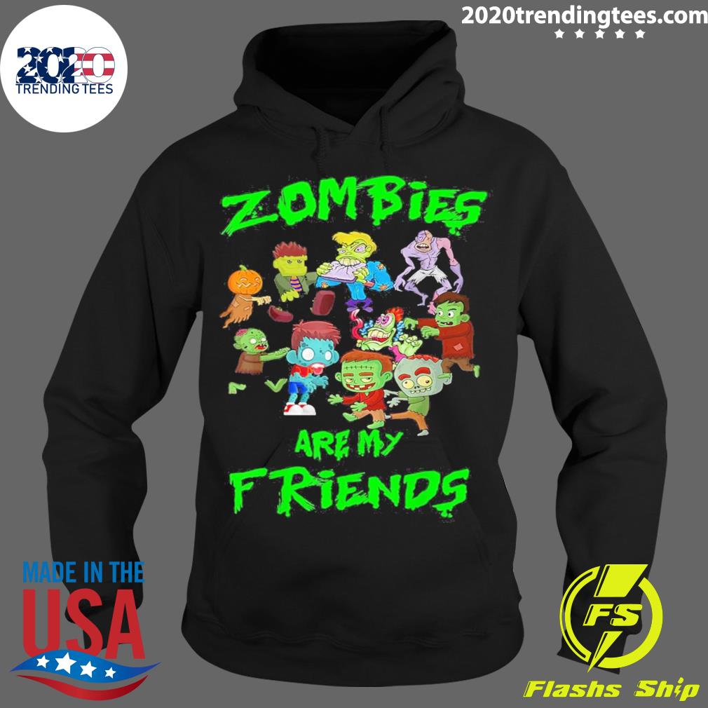 Official zombies Are My Friends Kid Halloween - Adult & Kids T-Shirts, Sweatshirts & Hoodies apparel design preview 2