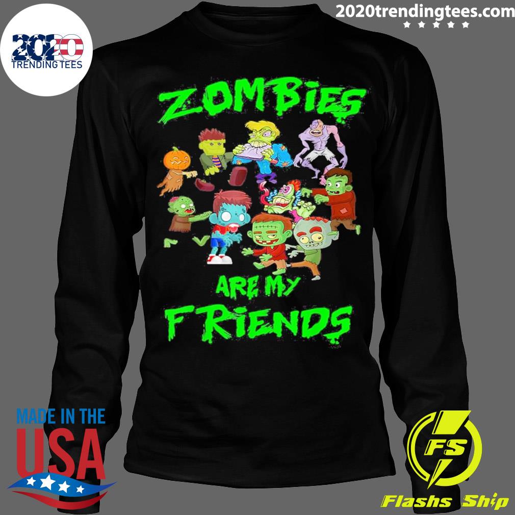 Official zombies Are My Friends Kid Halloween - Adult & Kids T-Shirts, Sweatshirts & Hoodies apparel design preview 4