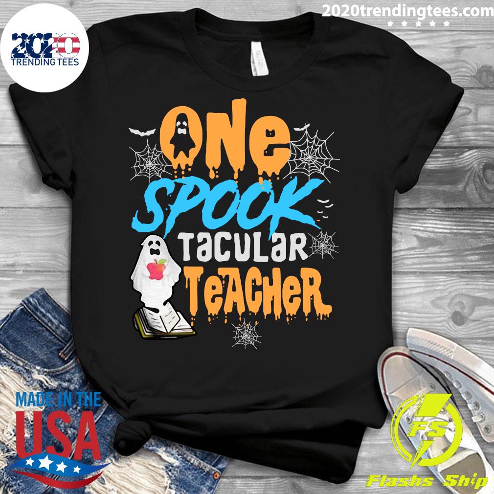 One Spooktacular Teacher Halloween Ghost School - Adult & Kids T-Shirts, Sweatshirts & Hoodies apparel design preview 3