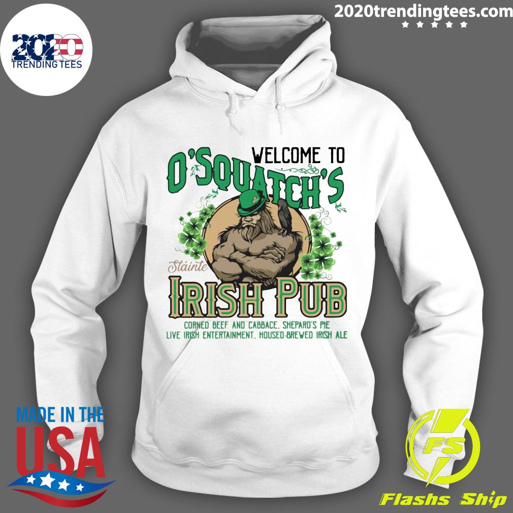 O'Squatch's Slainte Irish Pub Bigfoot - Adult & Kids T-Shirts, Sweatshirts & Hoodies apparel design preview 2