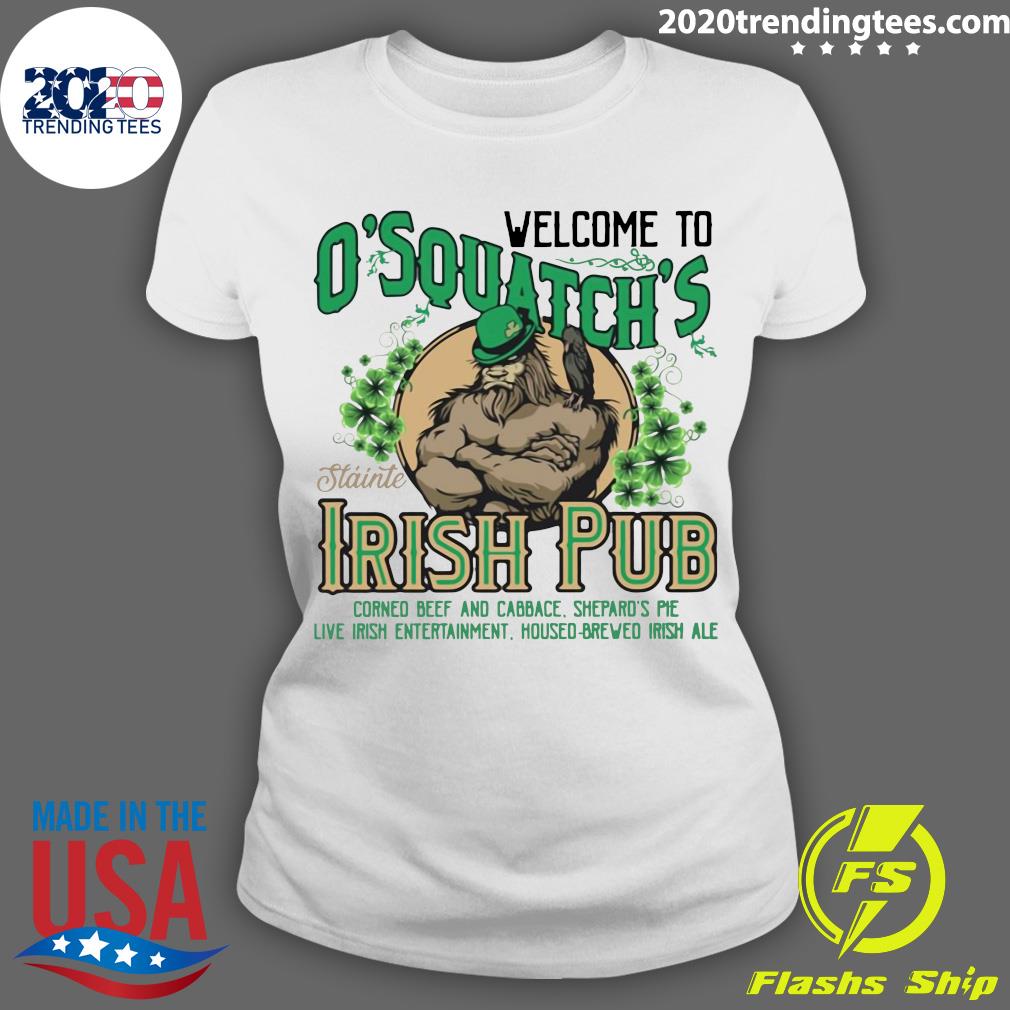 O'Squatch's Slainte Irish Pub Bigfoot - Adult & Kids T-Shirts, Sweatshirts & Hoodies apparel design preview 3