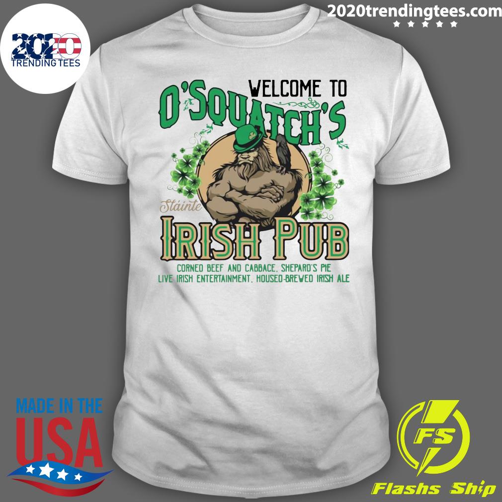 O'Squatch's Slainte Irish Pub Bigfoot - Adult & Kids T-Shirts, Sweatshirts & Hoodies apparel design preview 1