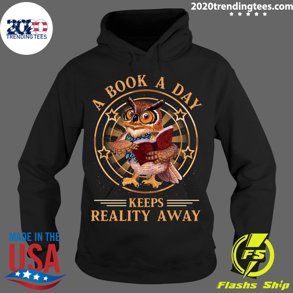Owl A Book Day Keeps Reality Away - Adult & Kids T-Shirts, Sweatshirts & Hoodies apparel design preview 2