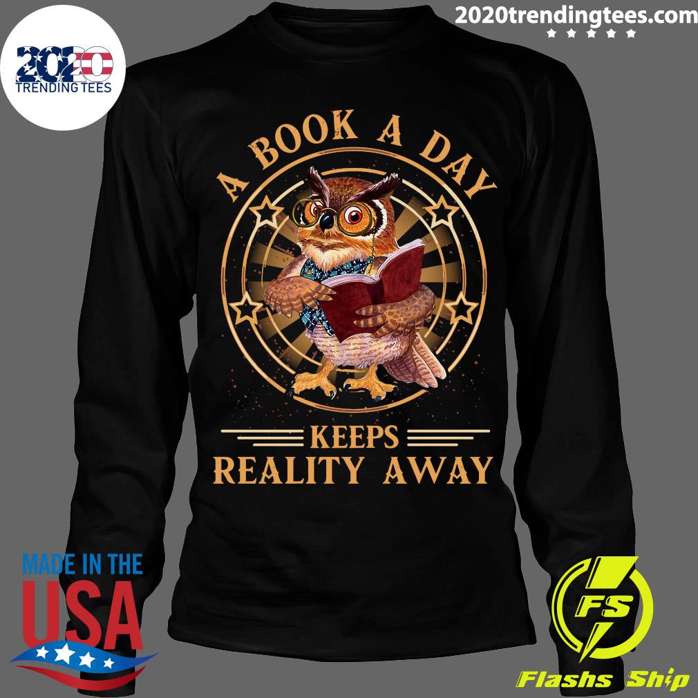 Owl A Book Day Keeps Reality Away - Adult & Kids T-Shirts, Sweatshirts & Hoodies apparel design preview 4