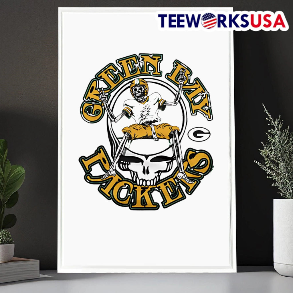 Green Bay Packers Grateful Dead Skeleton Football - Adult & Kids T-Shirts, Sweatshirts & Hoodies apparel design preview 6