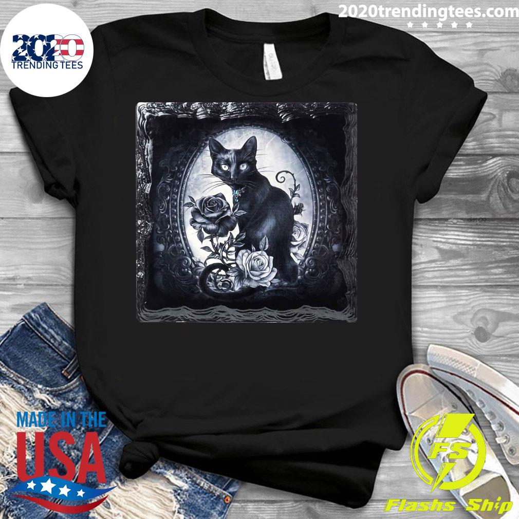 Paracelsus Cat Roses Ceramic Coaster By Alchemy - Adult & Kids T-Shirts, Sweatshirts & Hoodies apparel design preview 3