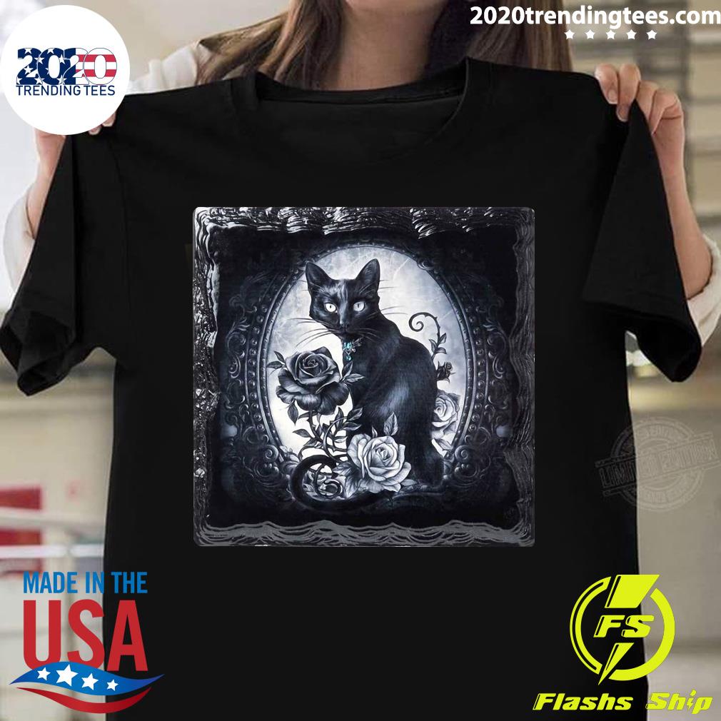 Paracelsus Cat Roses Ceramic Coaster By Alchemy - Adult & Kids T-Shirts, Sweatshirts & Hoodies apparel design preview 1