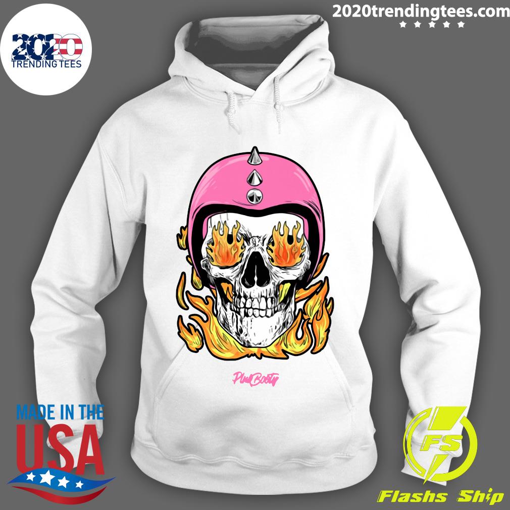 PinkBooty Flaming Skull Biker - Adult & Kids T-Shirts, Sweatshirts & Hoodies apparel design preview 2