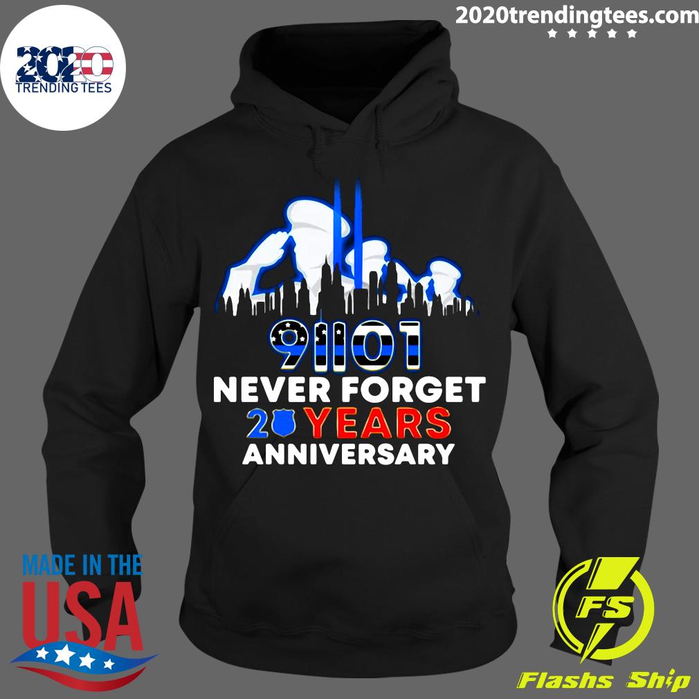 Police Never Forget 9-11 20th Anniversary - Adult & Kids T-Shirts, Sweatshirts & Hoodies apparel design preview 2