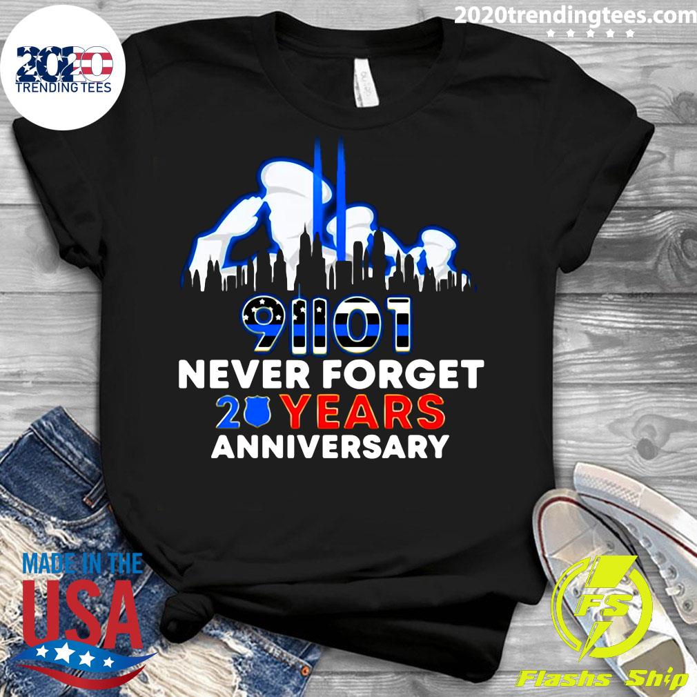 Police Never Forget 9-11 20th Anniversary - Adult & Kids T-Shirts, Sweatshirts & Hoodies apparel design preview 3