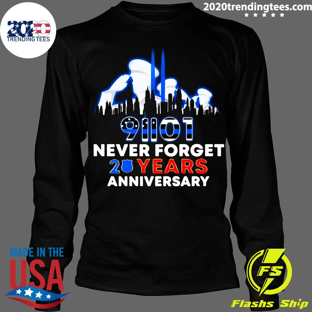 Police Never Forget 9-11 20th Anniversary - Adult & Kids T-Shirts, Sweatshirts & Hoodies apparel design preview 4