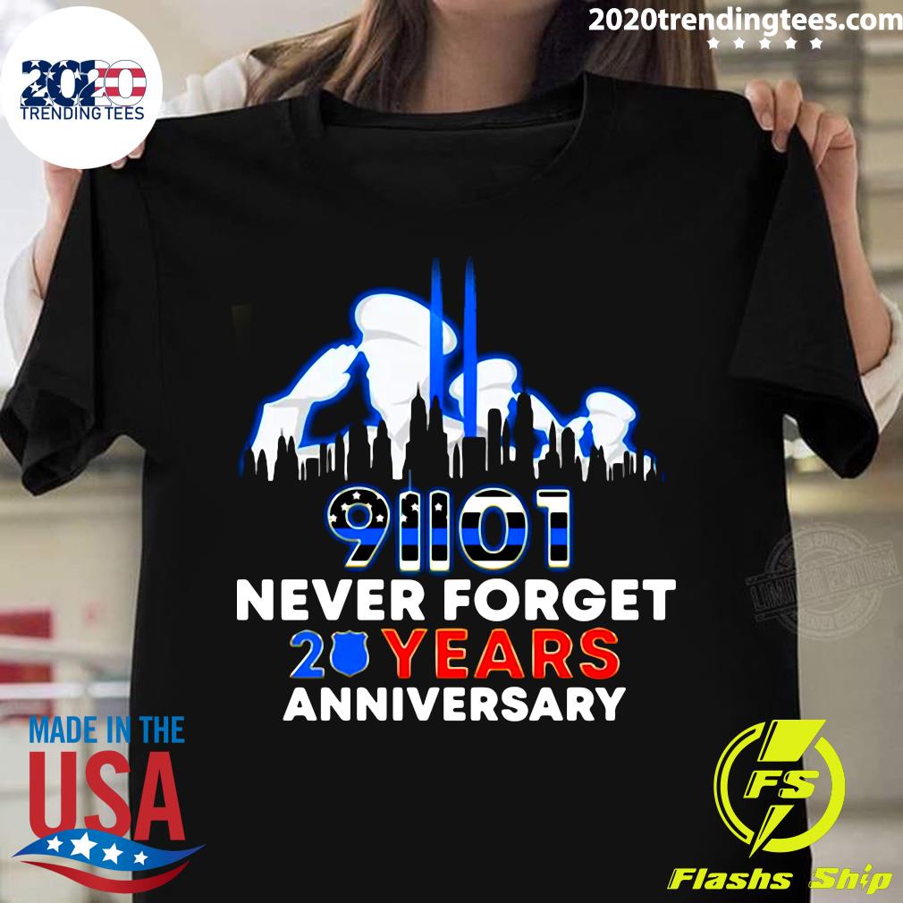 Police Never Forget 9-11 20th Anniversary - Adult & Kids T-Shirts, Sweatshirts & Hoodies apparel design preview 1