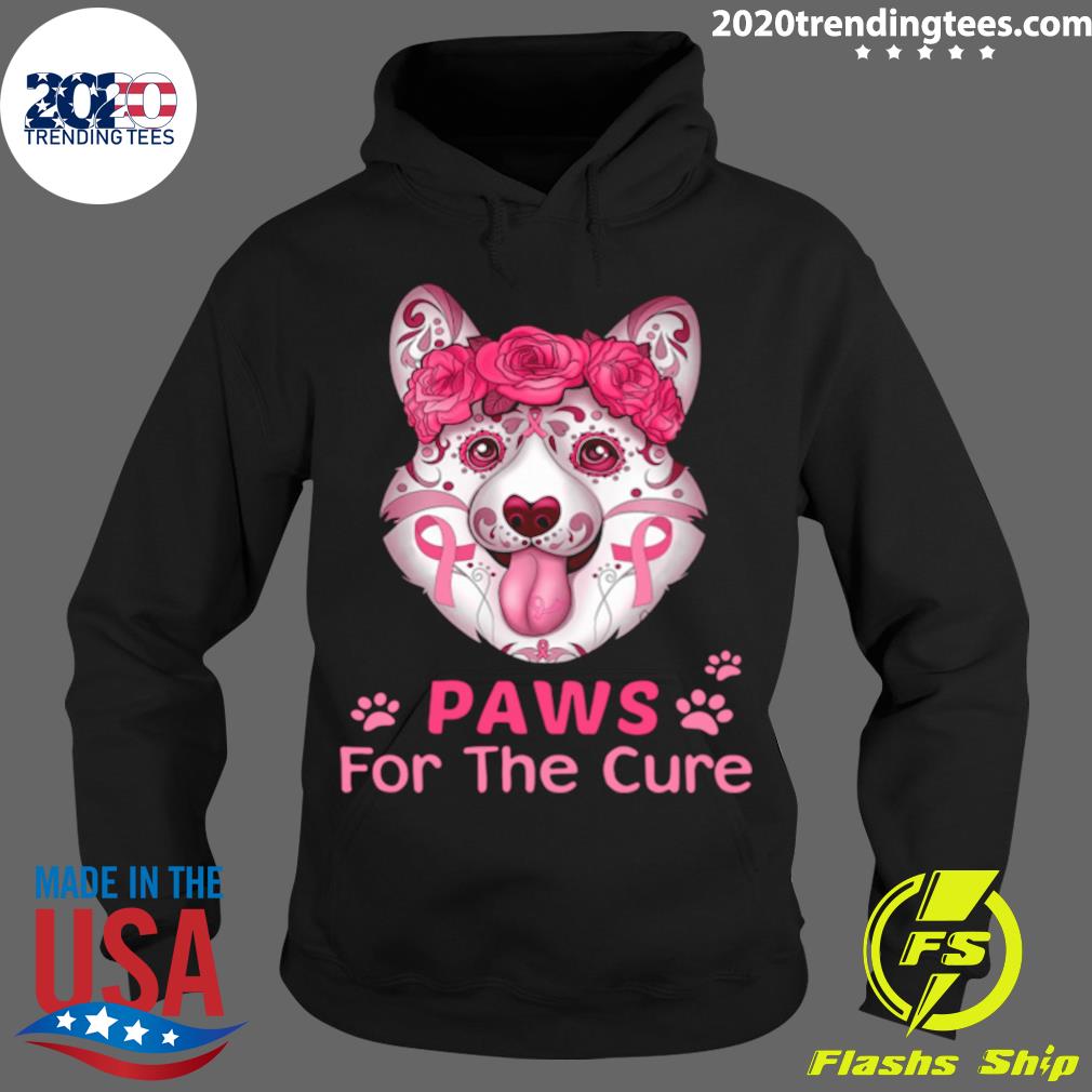 Pretty Corgi Sugar Paws For The Cure - Adult & Kids T-Shirts, Sweatshirts & Hoodies apparel design preview 2