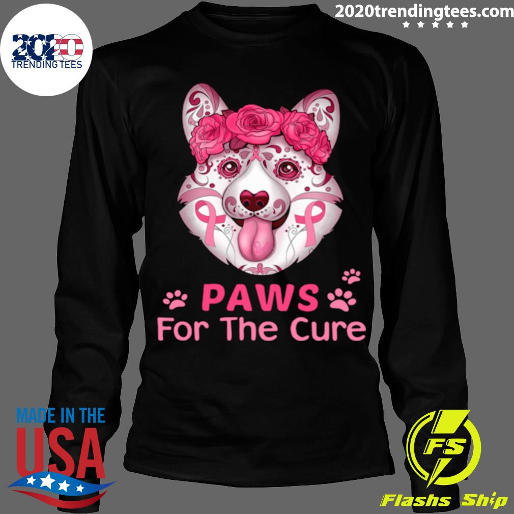 Pretty Corgi Sugar Paws For The Cure - Adult & Kids T-Shirts, Sweatshirts & Hoodies apparel design preview 4