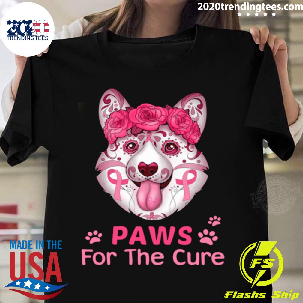 Pretty Corgi Sugar Paws For The Cure - Adult & Kids T-Shirts, Sweatshirts & Hoodies apparel design preview 1