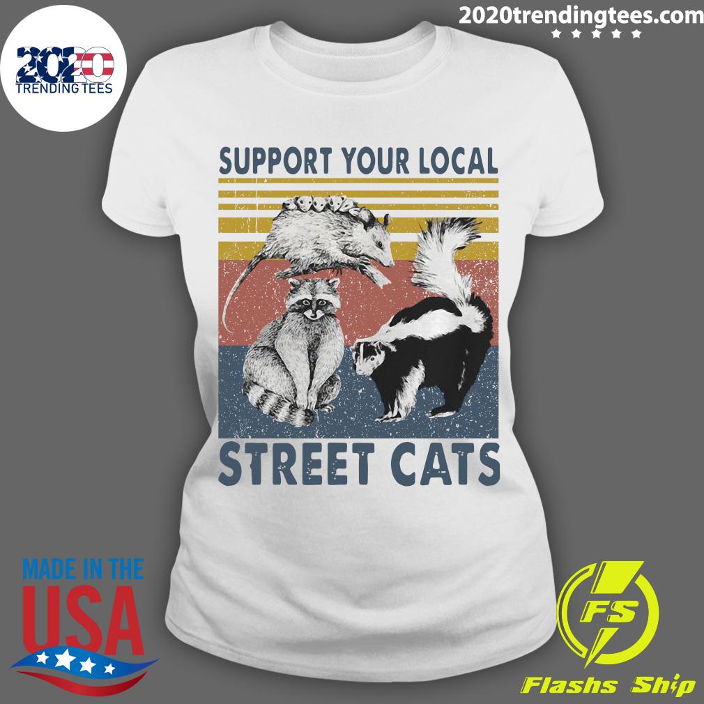 Racoon Support Your Local Street Cats - Adult & Kids T-Shirts, Sweatshirts & Hoodies apparel design preview 3