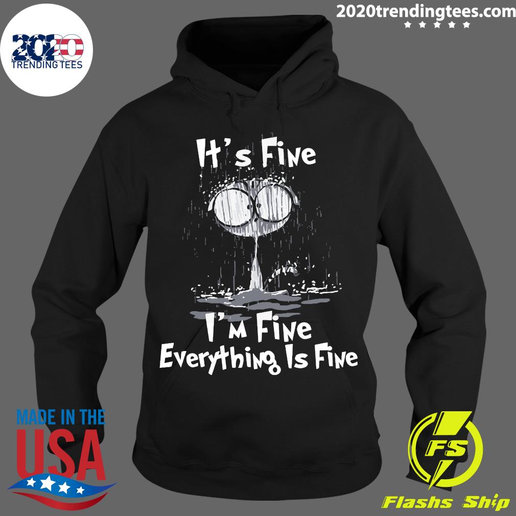 Raining Cat It's Fine I'm Everything Is - Adult & Kids T-Shirts, Sweatshirts & Hoodies apparel design preview 2