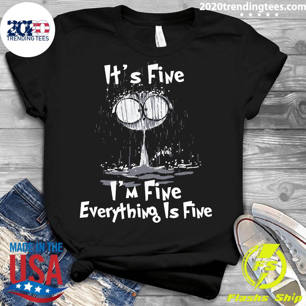 Raining Cat It's Fine I'm Everything Is - Adult & Kids T-Shirts, Sweatshirts & Hoodies apparel design preview 3