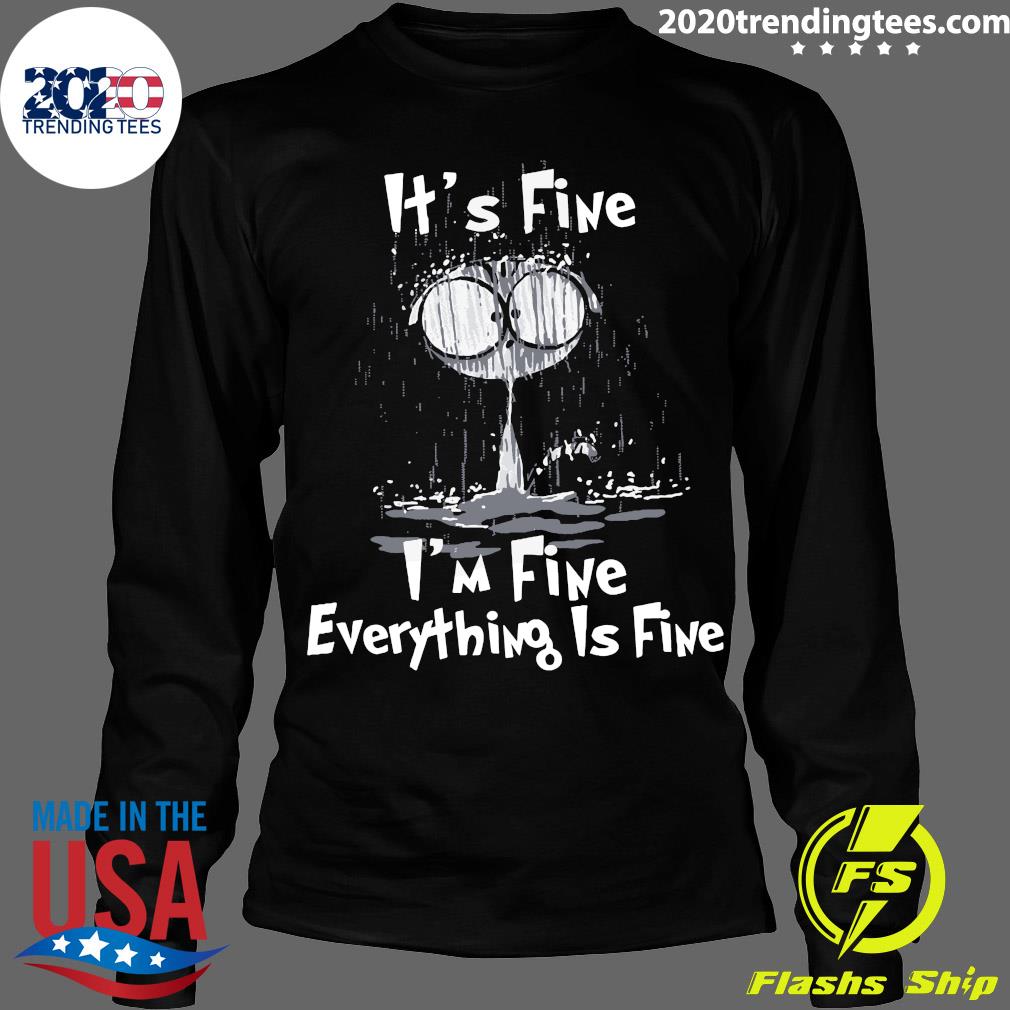 Raining Cat It's Fine I'm Everything Is - Adult & Kids T-Shirts, Sweatshirts & Hoodies apparel design preview 4