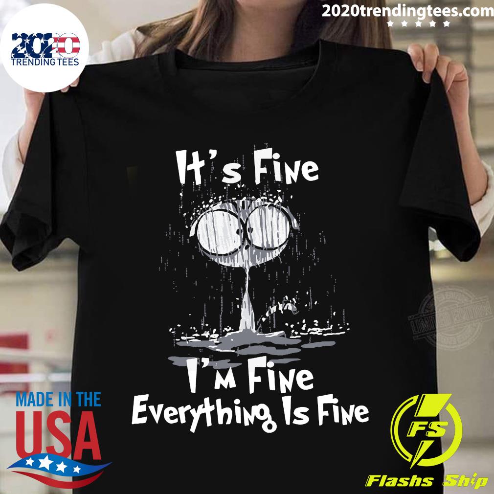 Raining Cat It's Fine I'm Everything Is - Adult & Kids T-Shirts, Sweatshirts & Hoodies apparel design preview 1