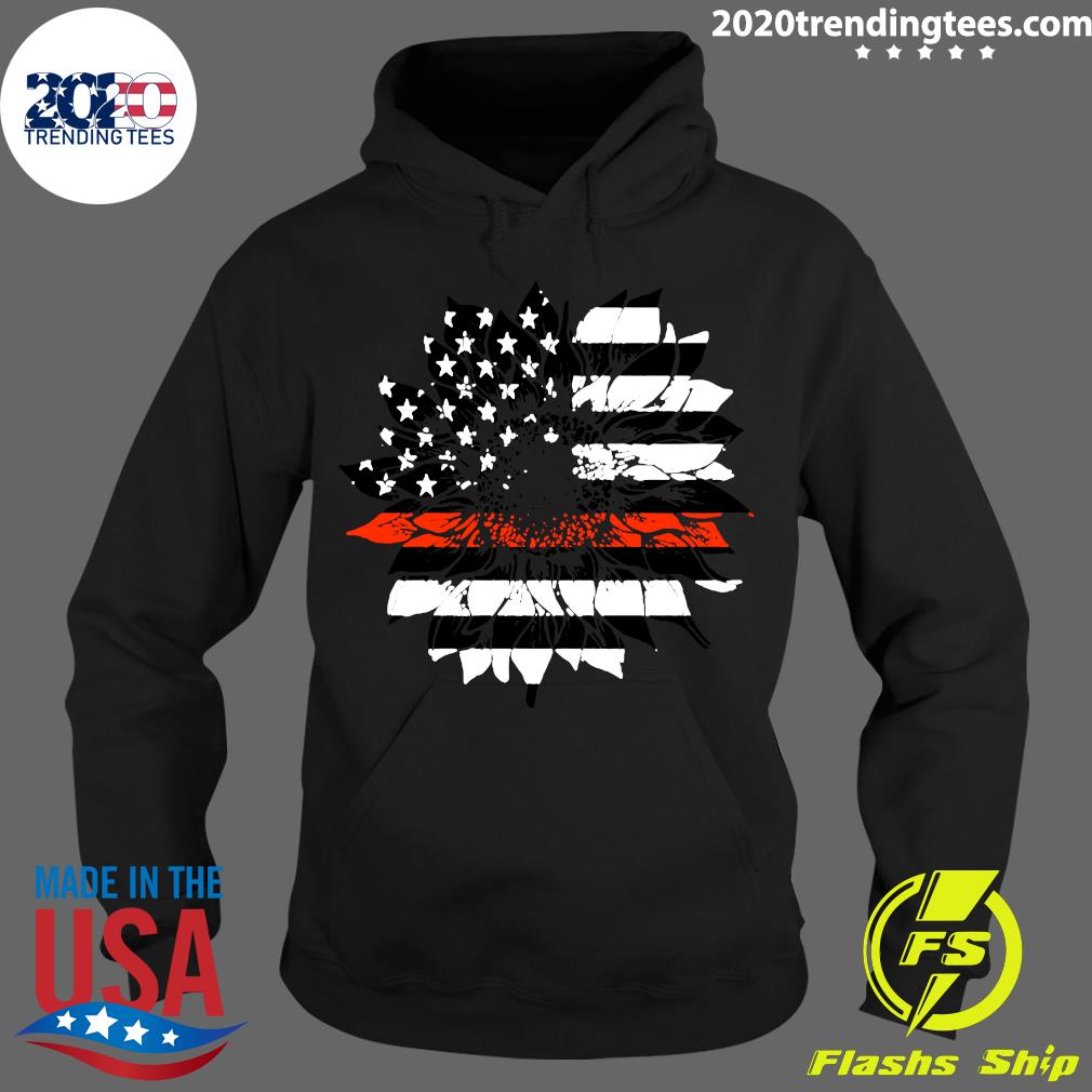 Red Line Flag Sunflower - Adult & Kids T-Shirts, Sweatshirts & Hoodies apparel design preview 2