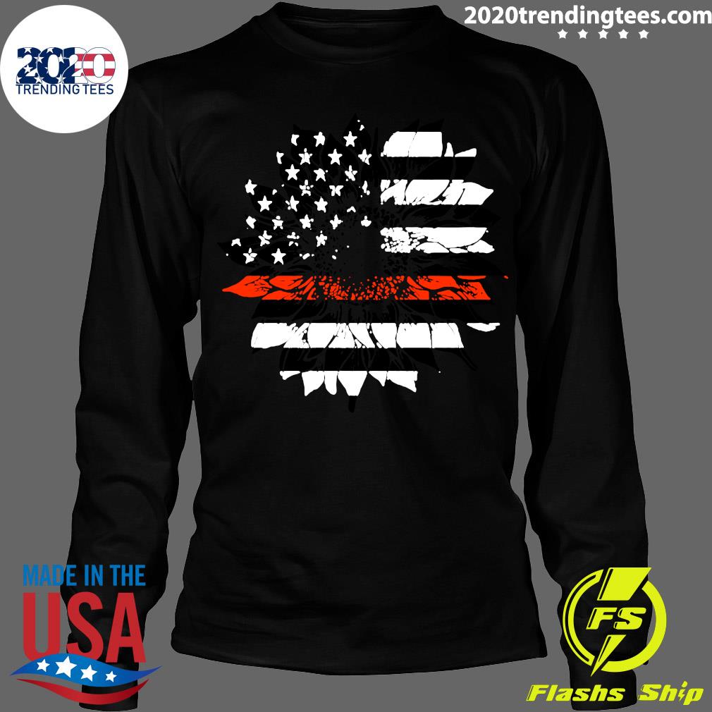 Red Line Flag Sunflower - Adult & Kids T-Shirts, Sweatshirts & Hoodies apparel design preview 4