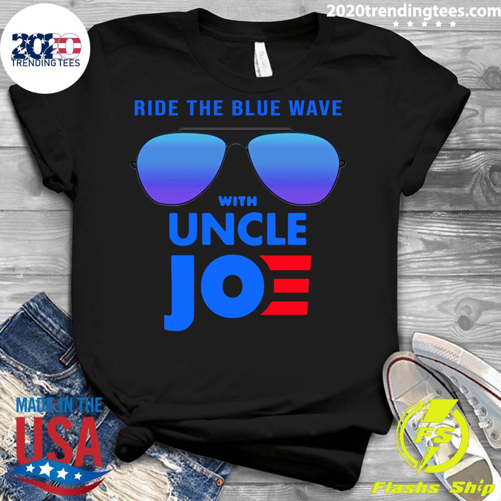 Ride the Blue Wave with Uncle Joe Biden - Adult & Kids T-Shirts, Sweatshirts & Hoodies apparel design preview 3