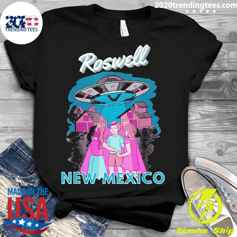 Roswell New Mexico UFO Abduction Flying Saucer Aliens - Adult & Kids T-Shirts, Sweatshirts & Hoodies apparel design preview 3