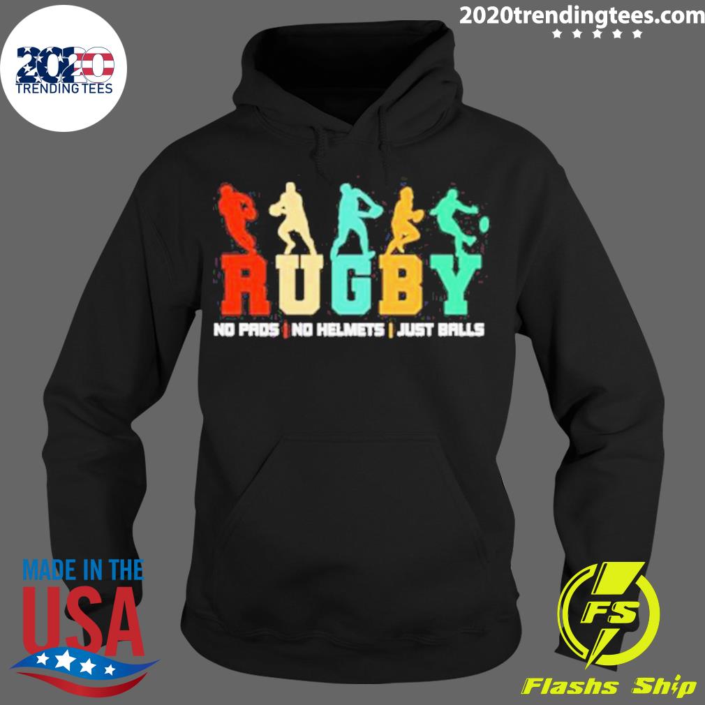 Rugby No Pads Helmets Just Balls - Adult & Kids T-Shirts, Sweatshirts & Hoodies apparel design preview 2