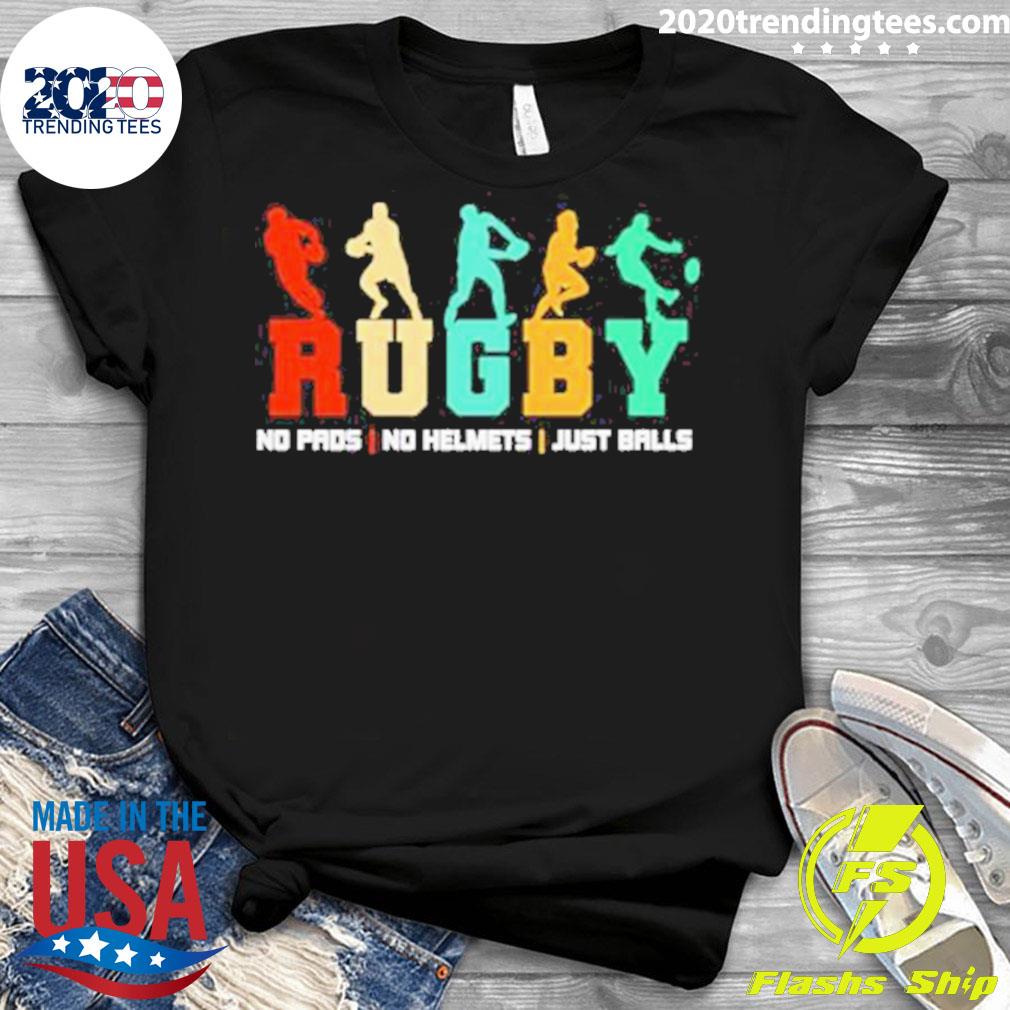 Rugby No Pads Helmets Just Balls - Adult & Kids T-Shirts, Sweatshirts & Hoodies apparel design preview 3