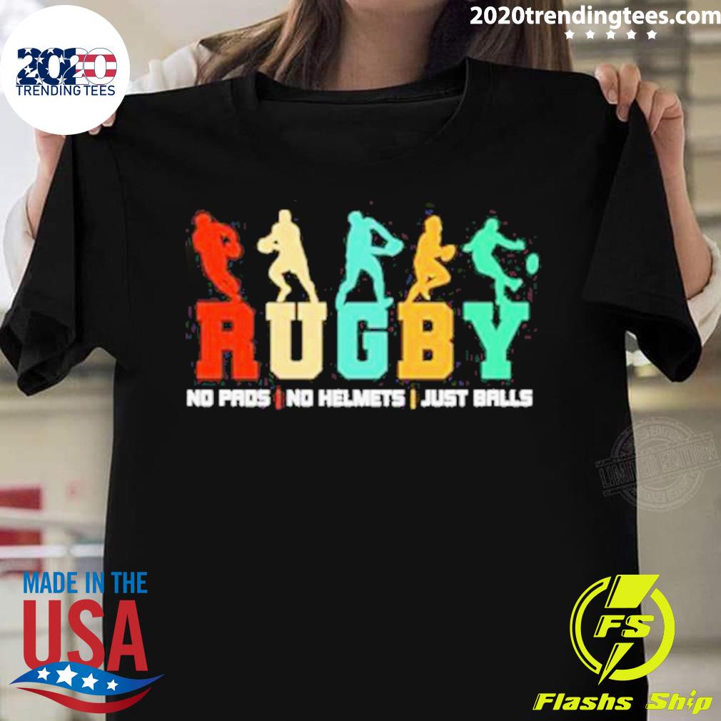 Rugby No Pads Helmets Just Balls - Adult & Kids T-Shirts, Sweatshirts & Hoodies apparel design preview 1
