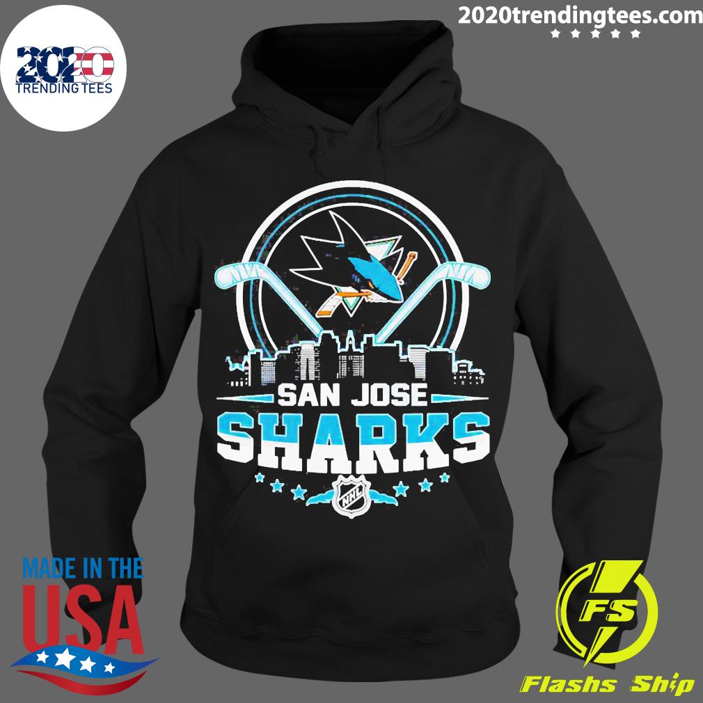San Jose Sharks City Skyline Logo - Adult & Kids T-Shirts, Sweatshirts & Hoodies apparel design preview 2