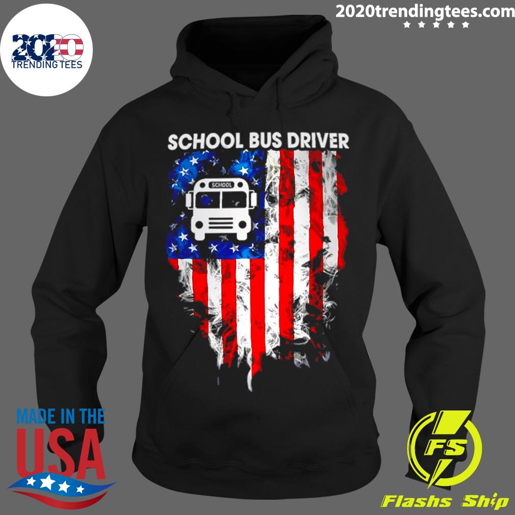 School Bus Driver American Flag - Adult & Kids T-Shirts, Sweatshirts & Hoodies apparel design preview 2