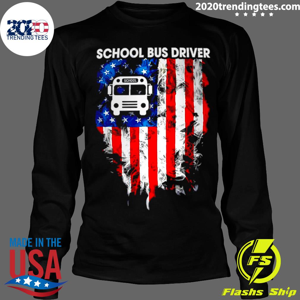 School Bus Driver American Flag - Adult & Kids T-Shirts, Sweatshirts & Hoodies apparel design preview 4