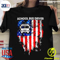 School Bus Driver American Flag - Adult & Kids T-Shirts, Sweatshirts & Hoodies apparel design preview 1