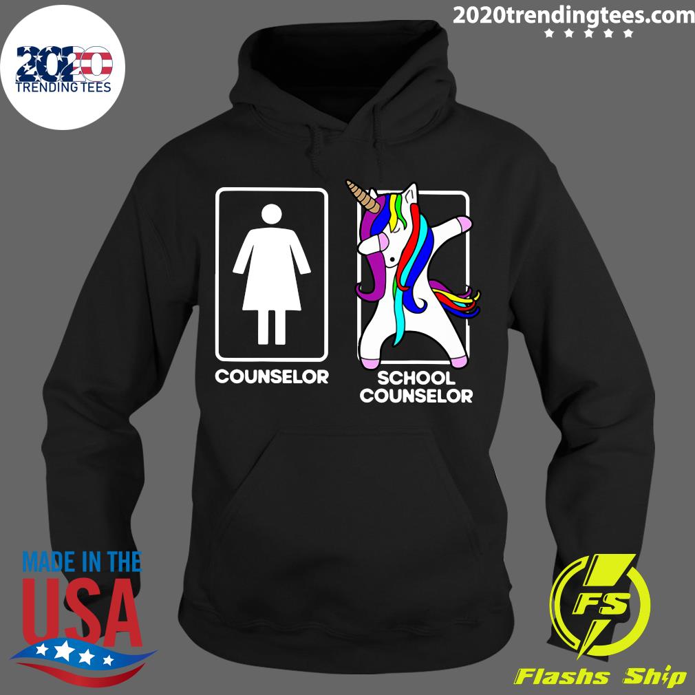 School Counselor Dabbing Unicorn - Adult & Kids T-Shirts, Sweatshirts & Hoodies apparel design preview 2