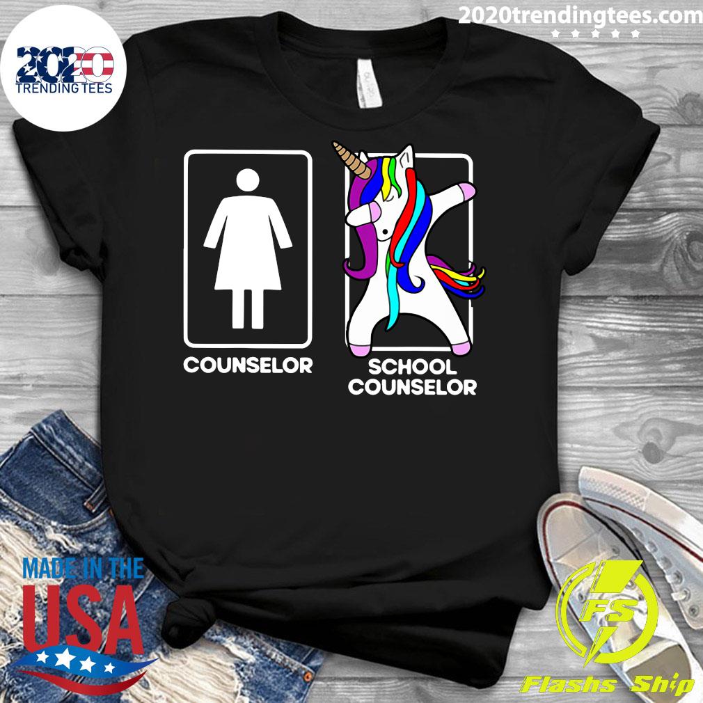 School Counselor Dabbing Unicorn - Adult & Kids T-Shirts, Sweatshirts & Hoodies apparel design preview 3