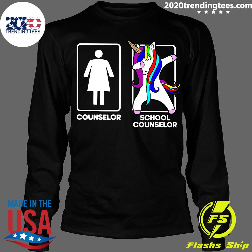 School Counselor Dabbing Unicorn - Adult & Kids T-Shirts, Sweatshirts & Hoodies apparel design preview 4