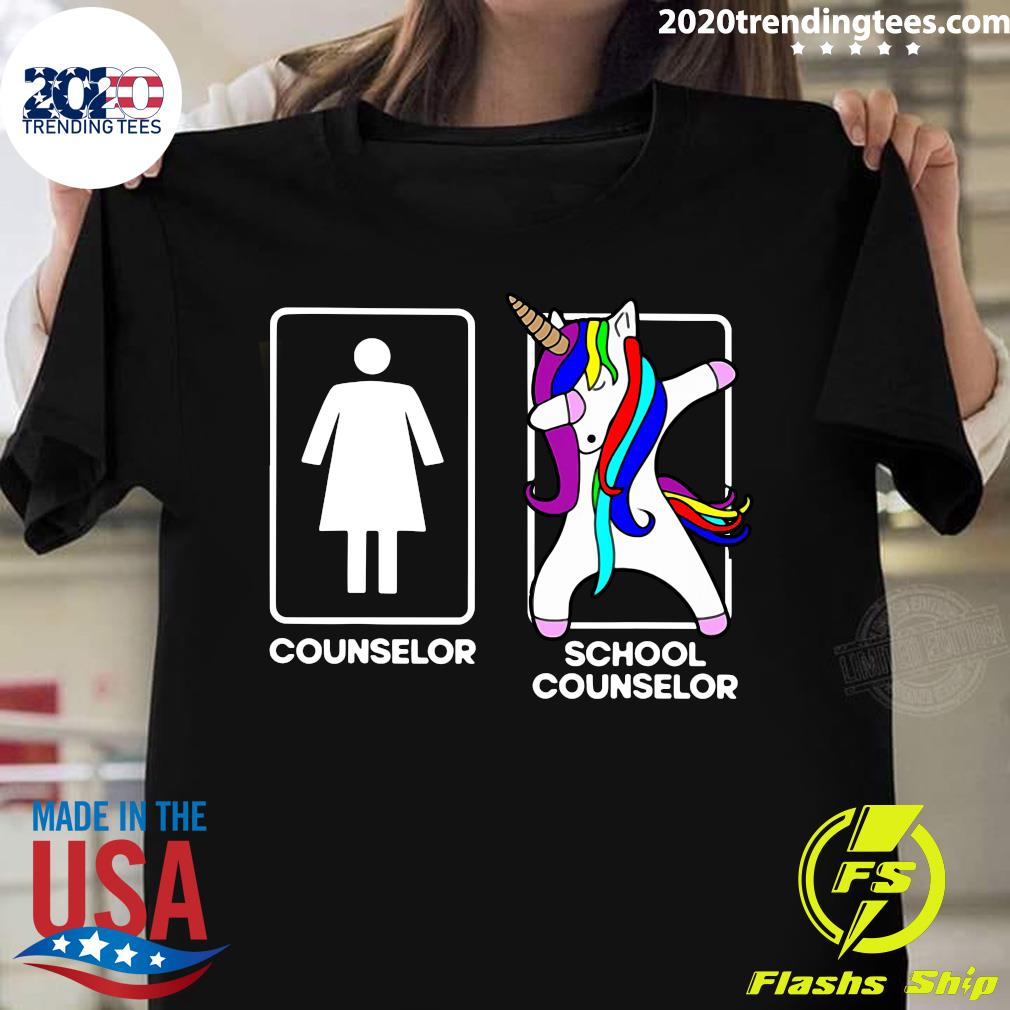 School Counselor Dabbing Unicorn - Adult & Kids T-Shirts, Sweatshirts & Hoodies apparel design preview 1