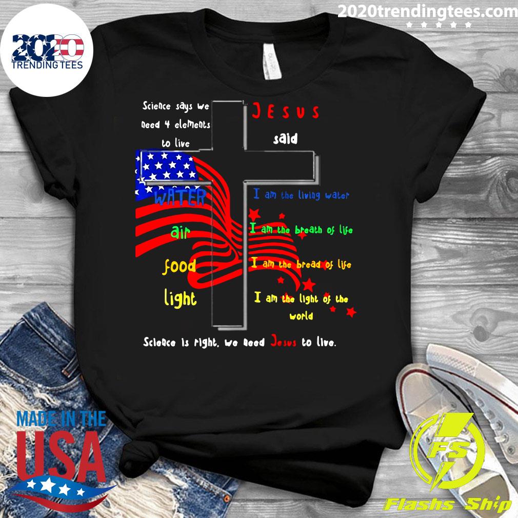 Science Says We Need Jesus In USA - Adult & Kids T-Shirts, Sweatshirts & Hoodies apparel design preview 3