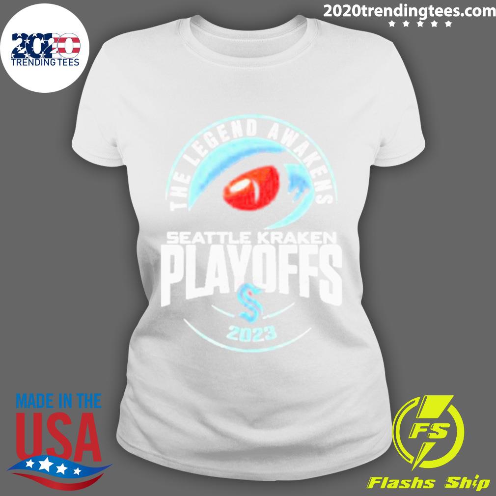Seattle Kraken The Legend Awakens Playoffs 2023 - Adult & Kids T-Shirts, Sweatshirts & Hoodies apparel design preview 3