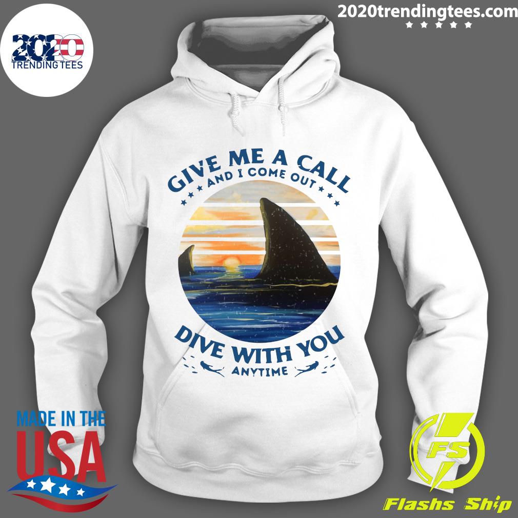 Shark Give Me A Call And I Come Out Dive With You - Adult & Kids T-Shirts, Sweatshirts & Hoodies apparel design preview 2