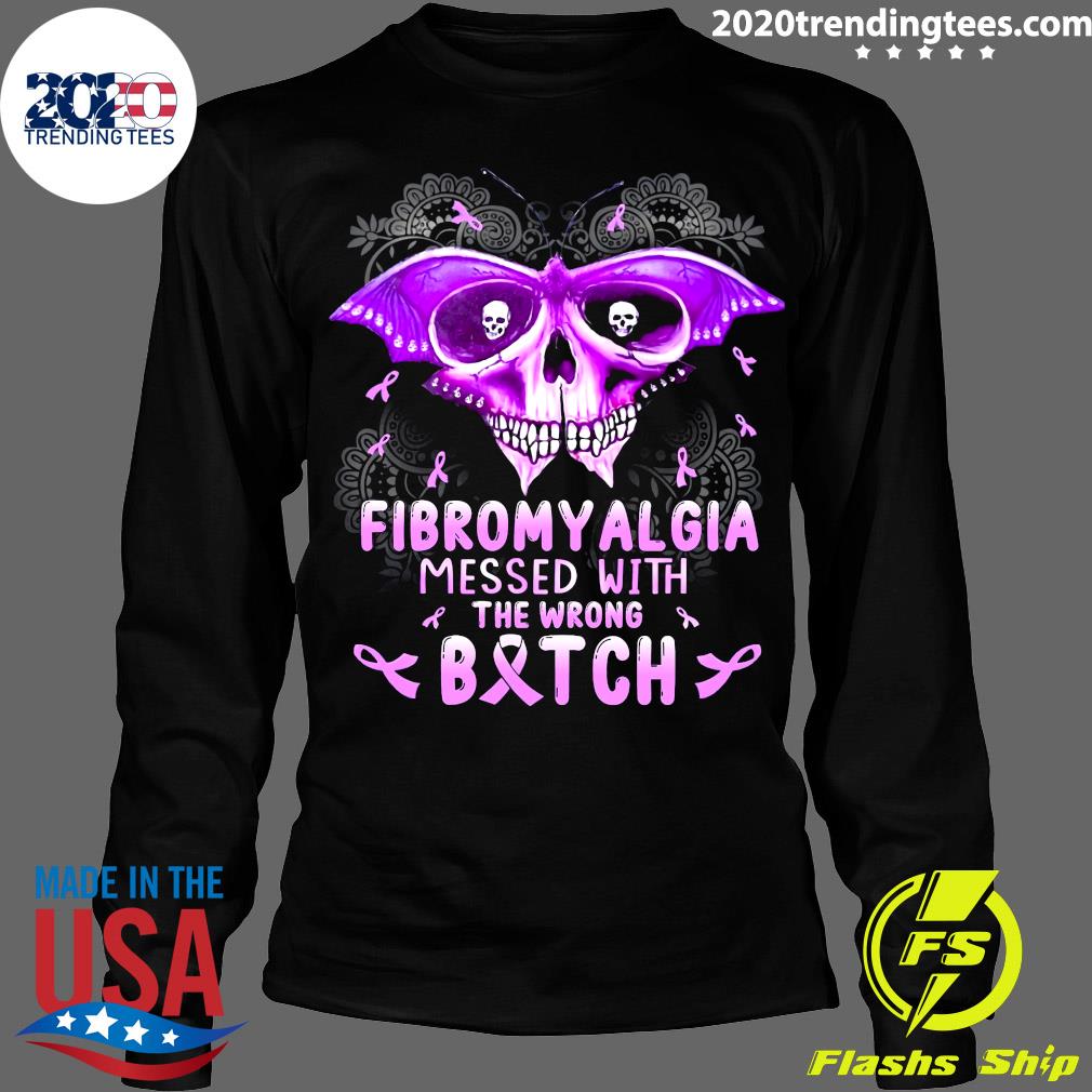Skull Fibromyalgia Messed With The Wrong Bitch - Adult & Kids T-Shirts, Sweatshirts & Hoodies apparel design preview 4